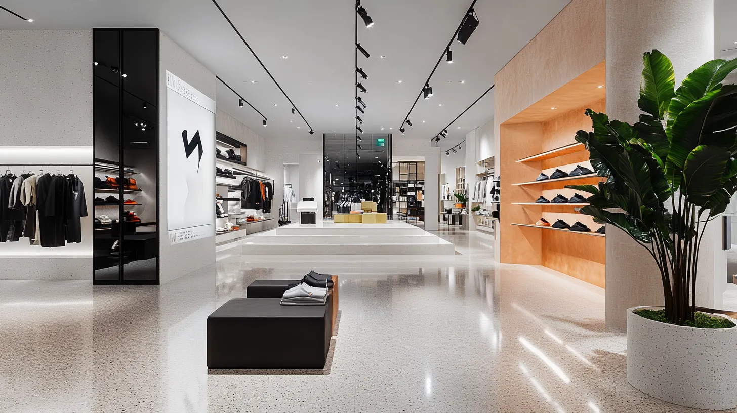 Modern shopping centre interior with atrium